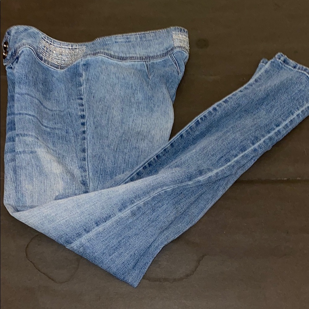 Lucy Blue Small Skinny Jeans with Acid-Wash Finish - Picture 1 of 13
